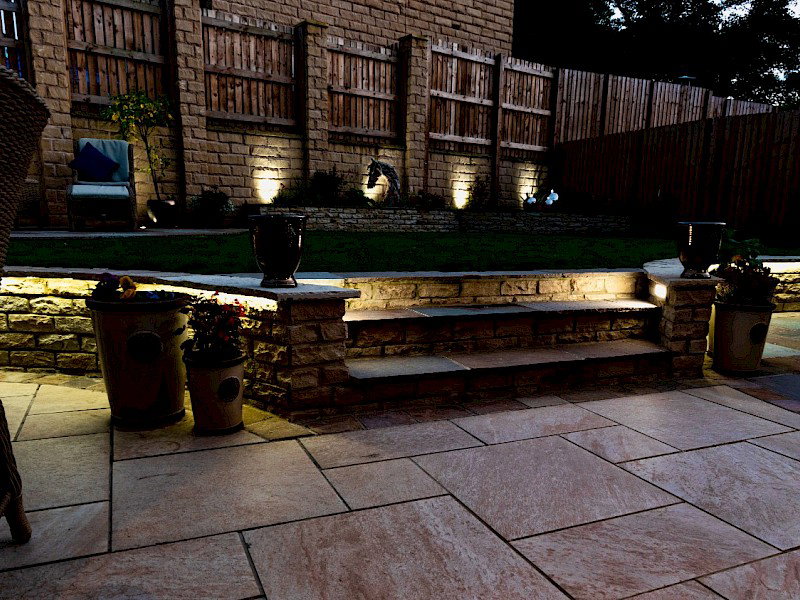 Seating areas with beautiful lighting in Apperley Bridge